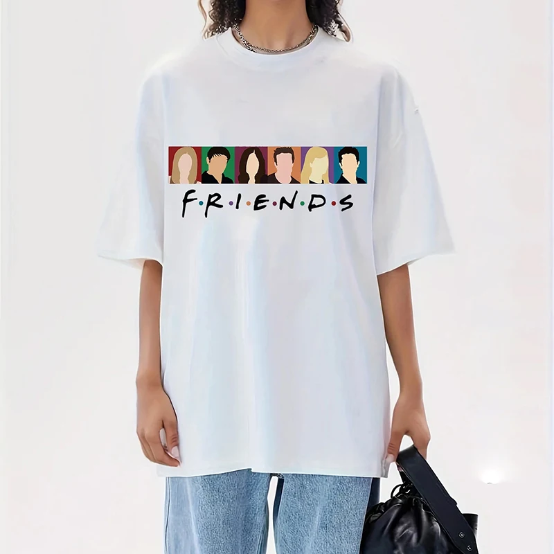 Friends TV Show Graphic Streetwear Fashion Girls T-Shirts Harajuku Clothes Short Sleeve Summer Tees Casual Female O-Neck Tops