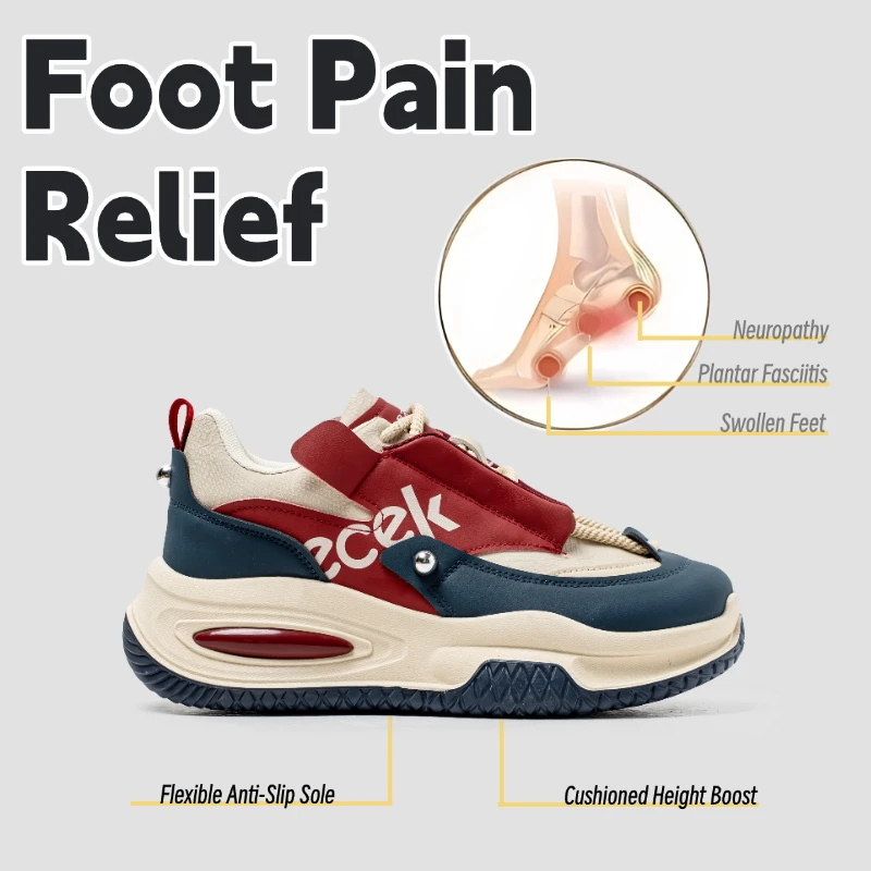 

LiveDay Chunky Sneakers Soft-Soled Thick-Sole Non-Slip Wear-Resistant Spring New Leisure Trendy Sports Height Increasing Shoes