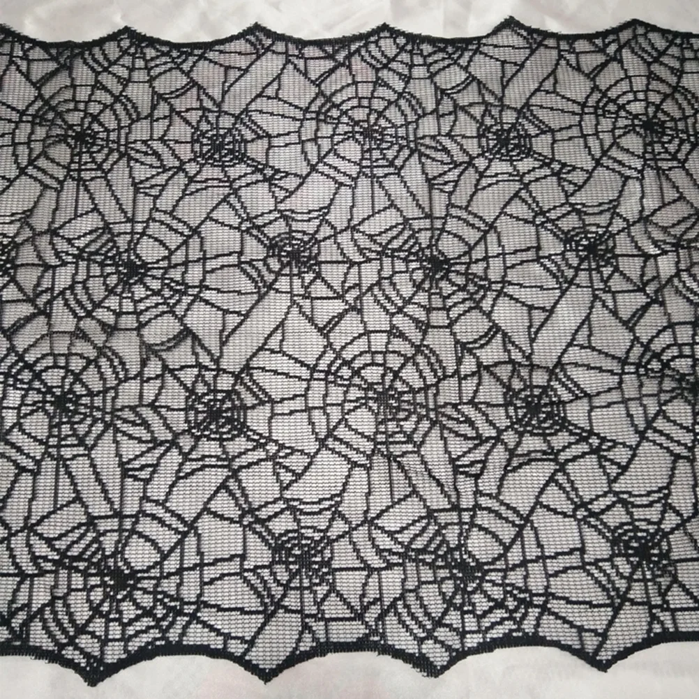 

1Pcs Halloween Lace Spider Web Tablecloth Black Perfect for Trick Parties Scary Atmosphere Decor Spider Tablecloth