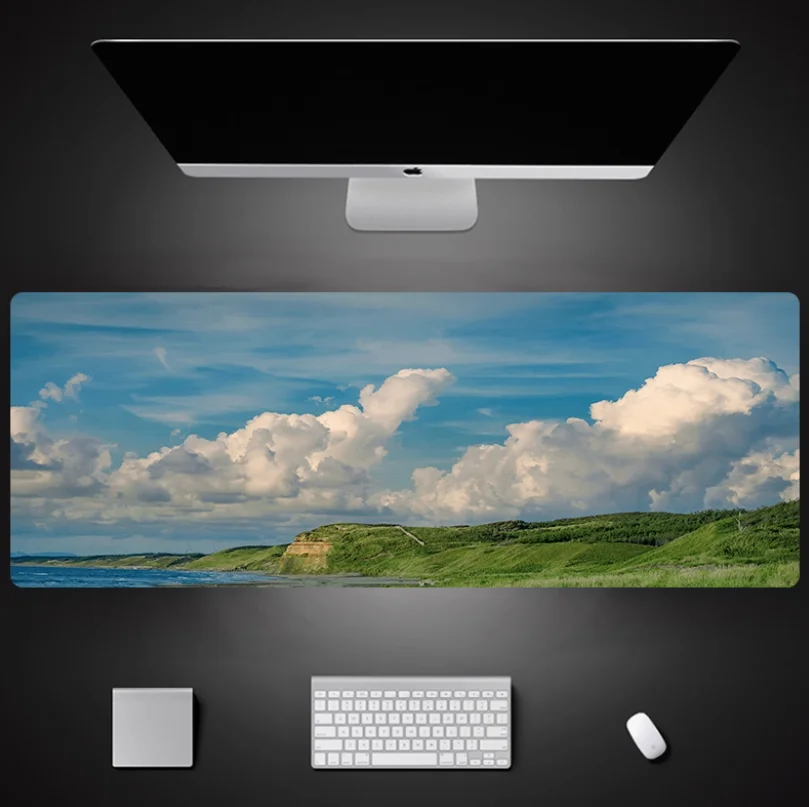 

Computer Mat Sunset Sky Landscape Street Dusk Waterproof Mouse Pad Super Large Laptop Keyboard Desk Pad Student Customization