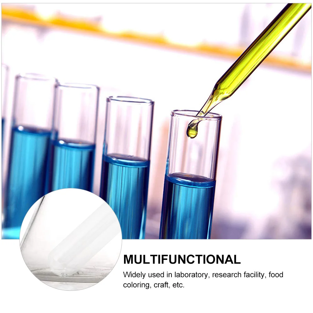 10 Pcs Test Tube Scientific Clear Retail Tubes Cone Stopper Sample Bottles Storage Container