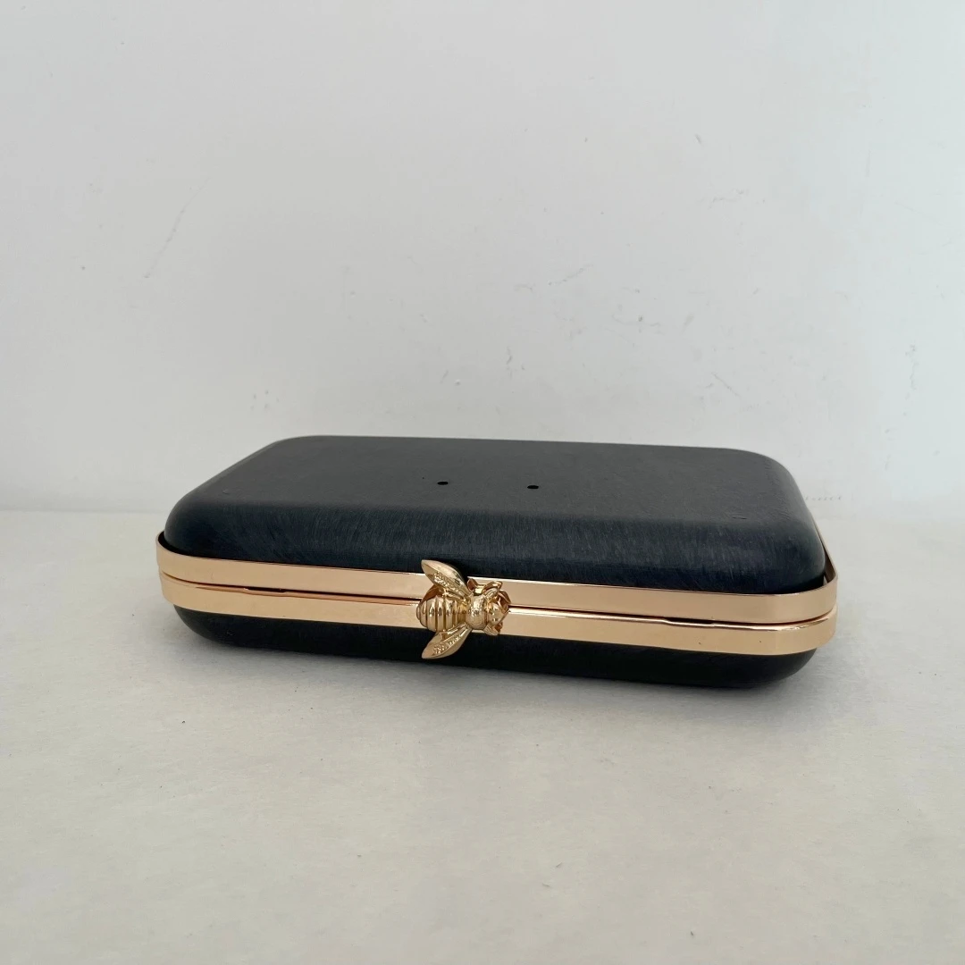 Bolso de mano tipo caja con diseño de cabeza de abeja, bolso de boda, marco de bolso tipo caja, piezas de herrajes para clutch, marco de bolso de noche con cierre, kits para la fabricación de bolsos.