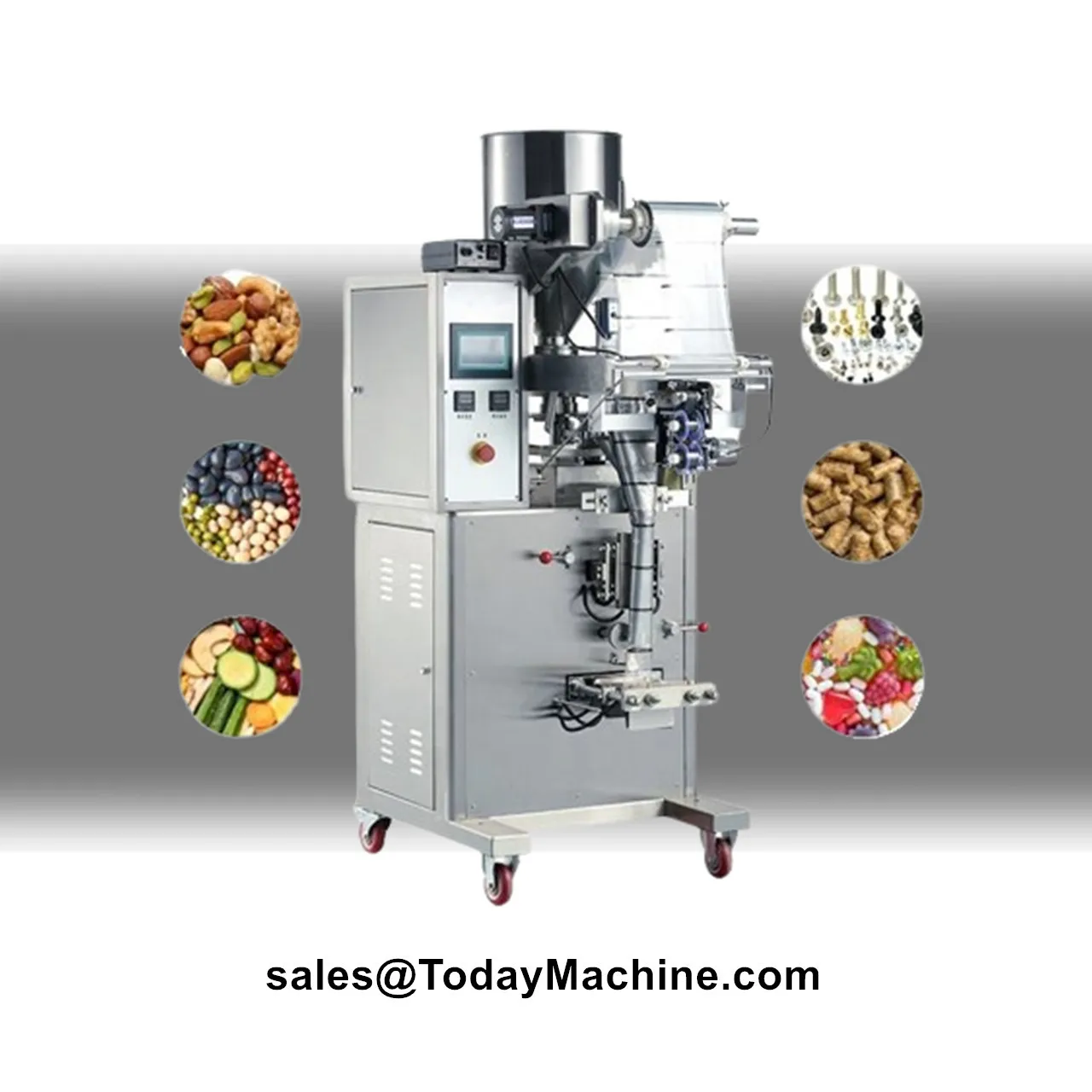Automatic Food Snack Granule Peanut Sugar Three-side Seal Volumetric Cup Filling Packing Machine