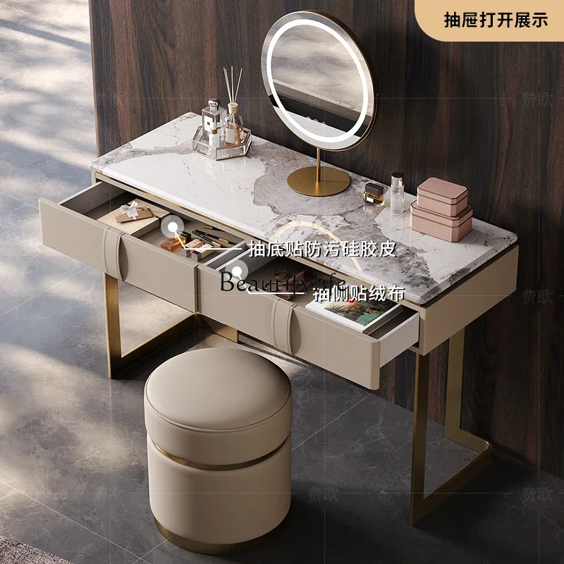 

08Designer custom high-end solid wood marble dresser combination