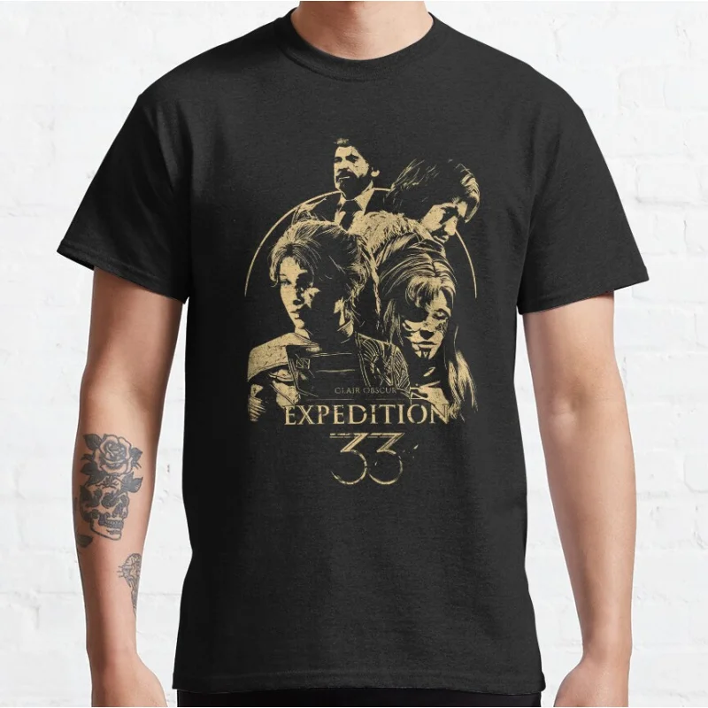 Clair Obscur Expedition 33 Vintage 90s Fan Art 2025 Dark Fantasy video game T-shirt Gift for Gamer Large size Adult Tops S-6XL