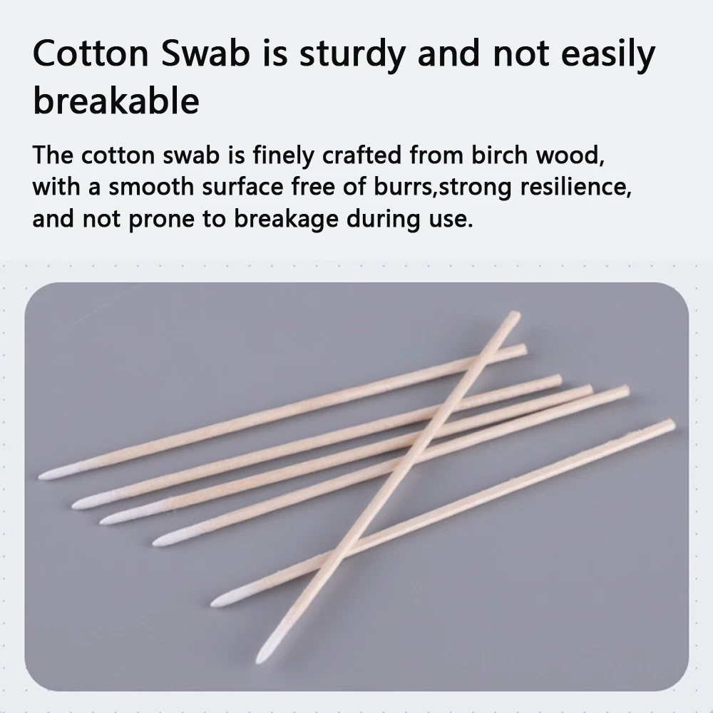 Cotton Swabs Wooden Stick 300pcs Clean Wood Handle Pointed Tip Head Cotton Semi Permanent Eyebrow Eyelash Tattoo Thread Beauty