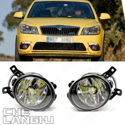 For Skoda Octavia A5 A6 RS 2009 2010 2011 2012 2013 Car-styling Front LED Fog Lamp Fog Light With LED Bulbs
