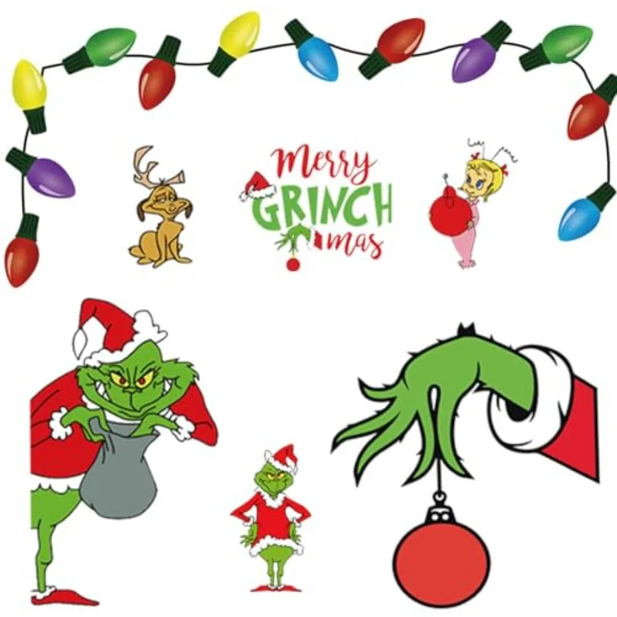 

Reflective Car Magnets Set with Colorful Bu Light Decals for Refrigerator Garage Christmas Door