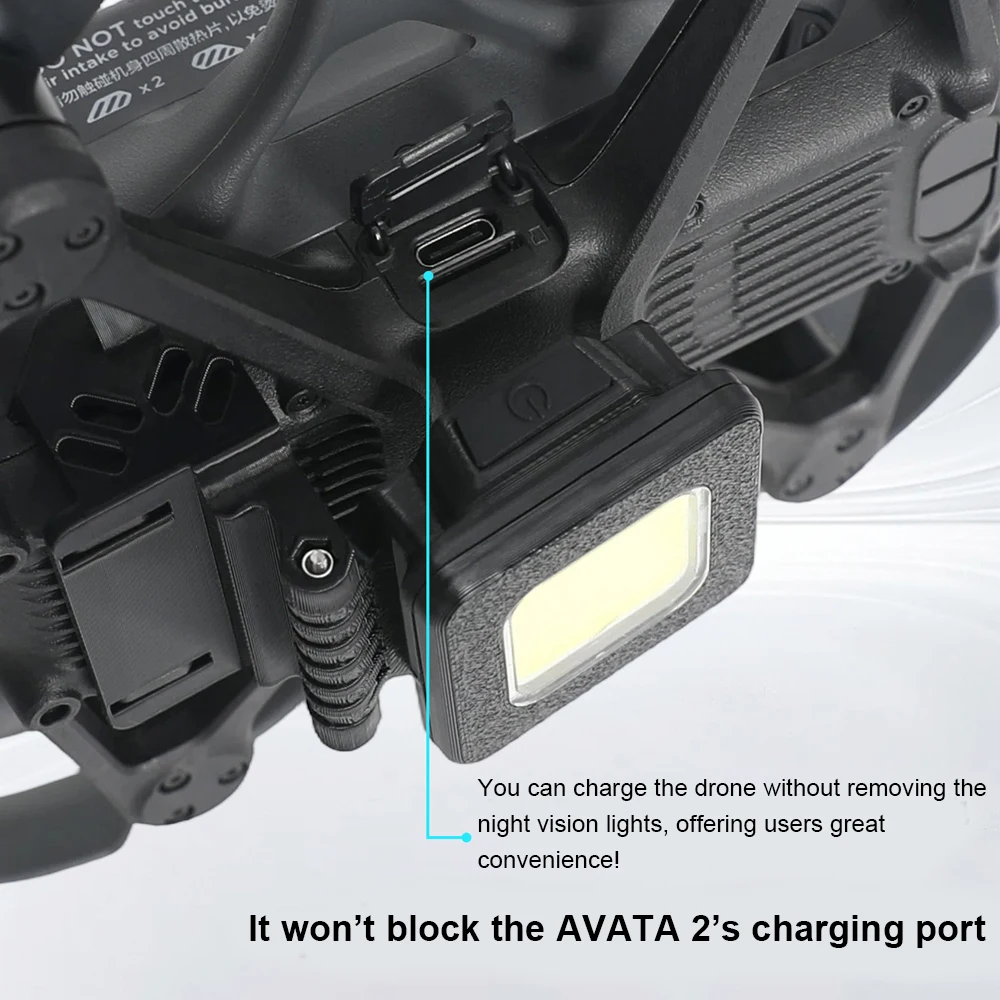

for DJI AVATA 2 Night Navigation Light 3-Mode LED with 180° Adjustment Built-in Battery 29mm Rise Protection
