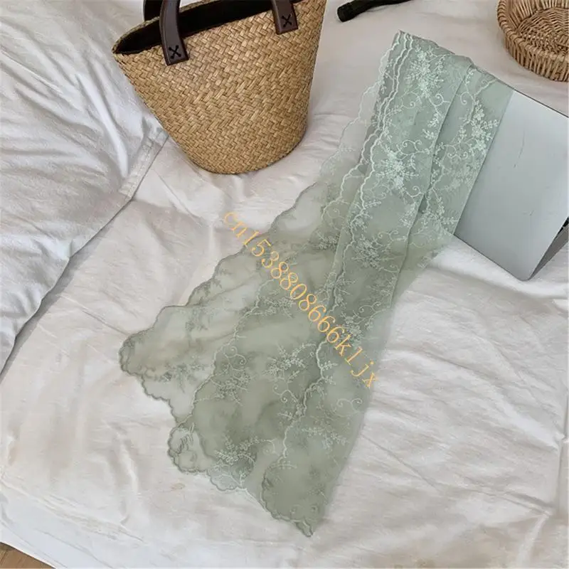 

Embroidery Lace Scarf French Hairband Flower Shoulder Wrap for Lady Everyday Use 066C