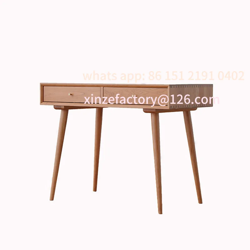 

Customizable Nordic solid wood desk cherry wood simple student home log bookshelf writing desk ins Japanese computer