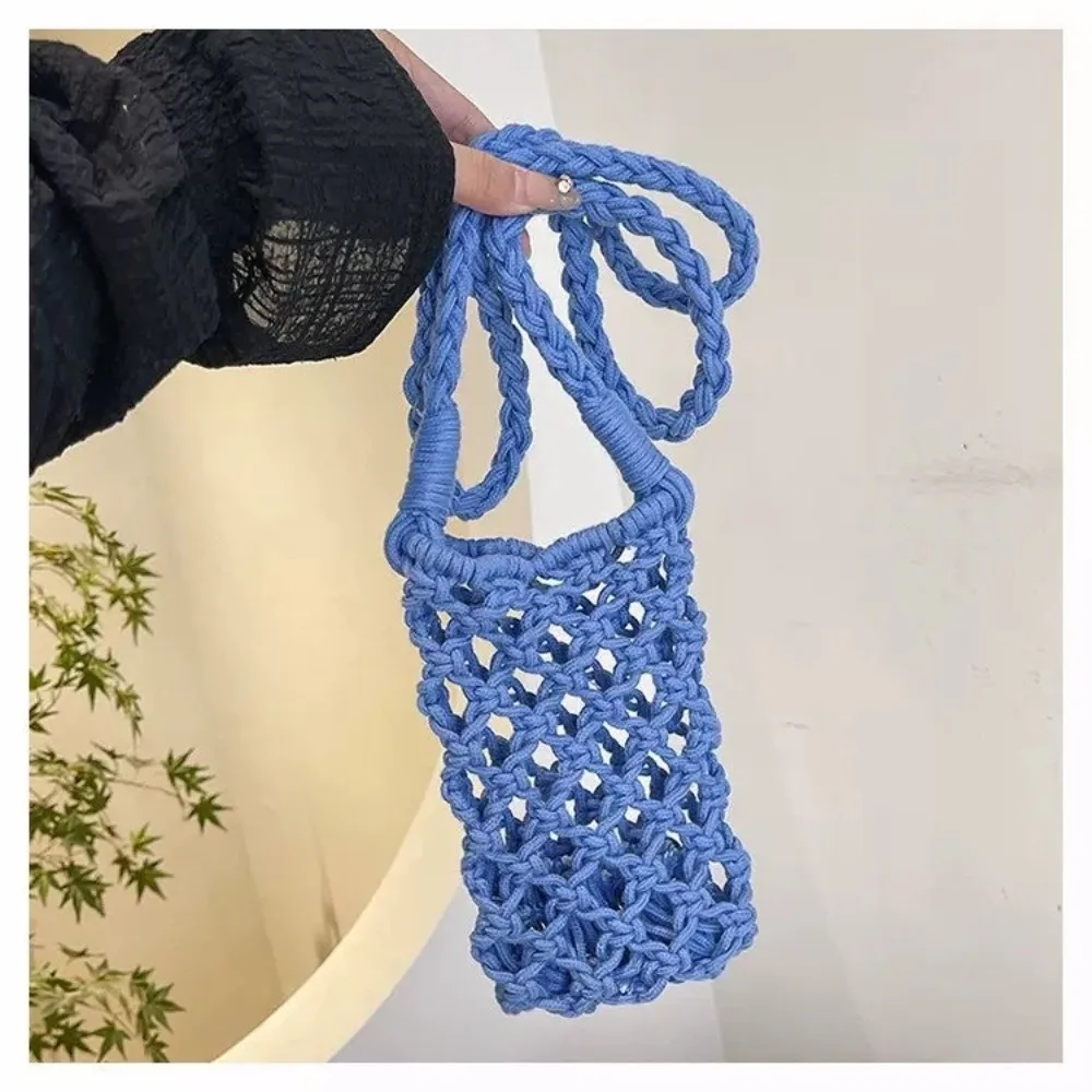 

Модная портативная сумка-кроссбоди для телефона, ажурная вязаная крючком легкая сумка через плечо, однотонная сумочка, подарки