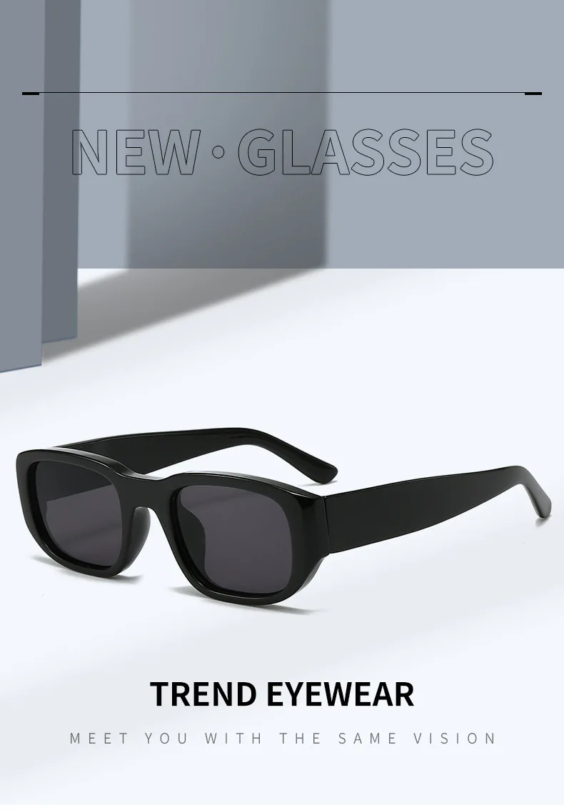 BOYSEEN Rechteckige orangefarbene Sonnenbrille Strandsonnenbrille Herren-Sonnenbrille im Hip-Hop-Stil – Detail 1