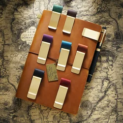 Brass Leather Pen Clip for Traveler's Notebook - Crazy Horse Wax Leather Series Metal Office School Supply Accessory