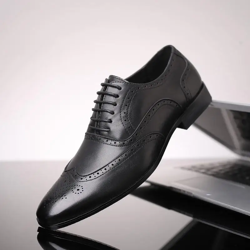 Zapatos formales de cuero para hombre, calzado informal británico juvenil, con fondo suave, aumento de altura, para boda, Primavera