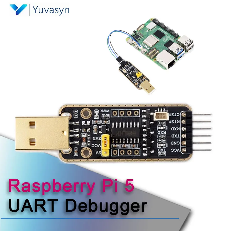 

1-5pcs Raspberry Pi 5 UART Debugger Module USB To UART Serial Port Download Connector Type-A Port for Pi 5