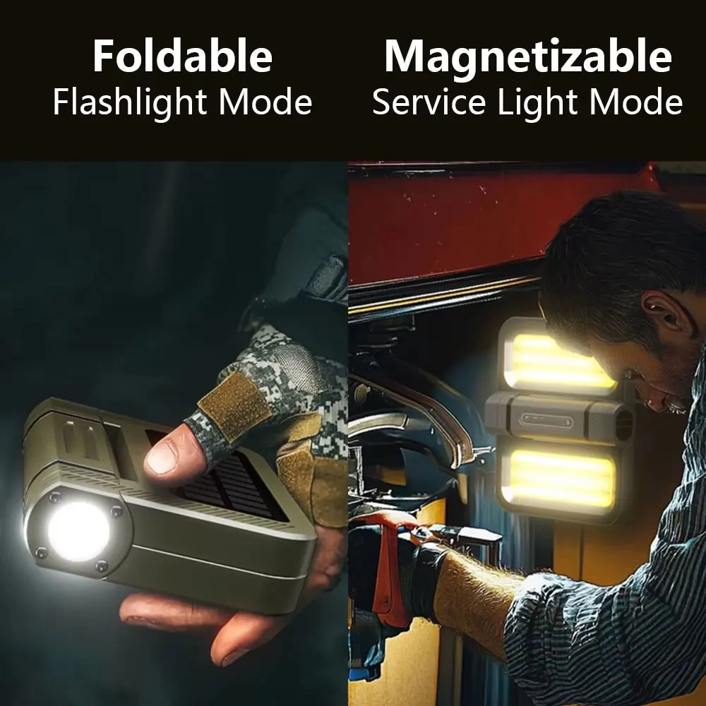 2000LM Rechargeable LED Camping Light，Magnetic Attraction, Hook，Multifunctional Solar Lamp，Portable Tent Lantern Emergency