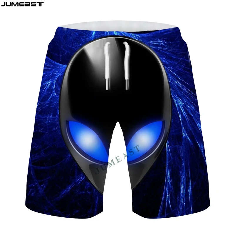 

Jumeast Y2k Men Women 3D Printed Hip Hop Alien UFO Shorts Trunks Quick Dry Beach Casual Sweatpants Short Pants