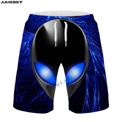 Jumeast Y2k Men Women 3D Printed Hip Hop Alien UFO Shorts Trunks Quick Dry Beach Casual Sweatpants Short Pants