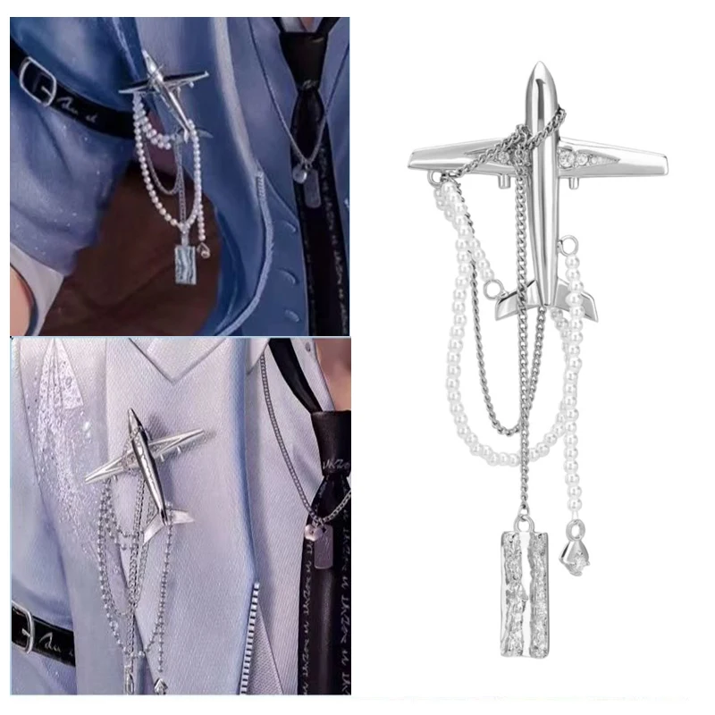 Liebe und Deepspace Caleb Perle Flugzeug Pin Brosche Modeschmuck Mann Frau Geburtstagsgeschenke Kleidung Taschen Broschen Anstecknadeln