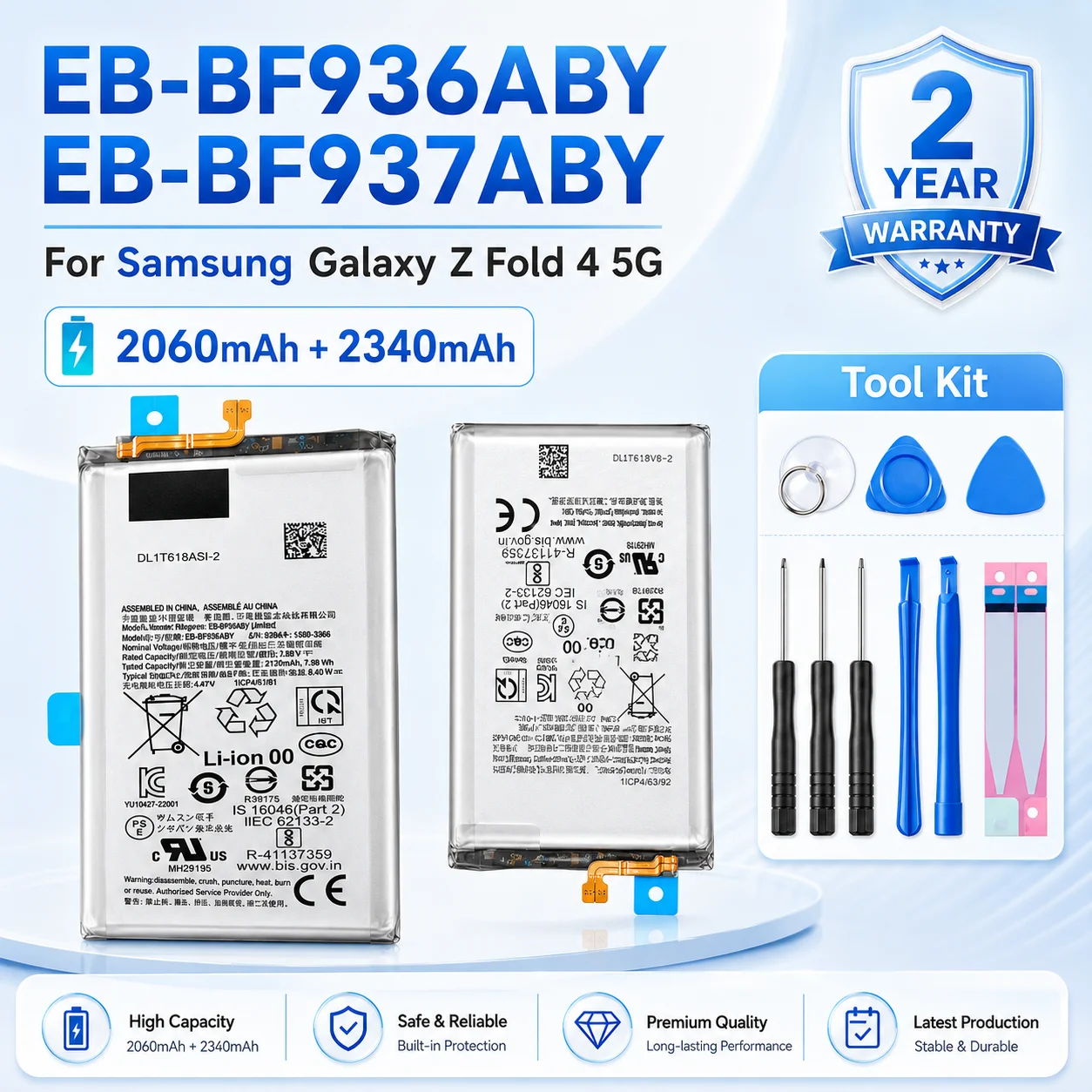 High Capacity Replacement Battery For Samsung Galaxy Z Fold4 5G SM-F936 SM-F937 Original Quality Mobile Phone Battery