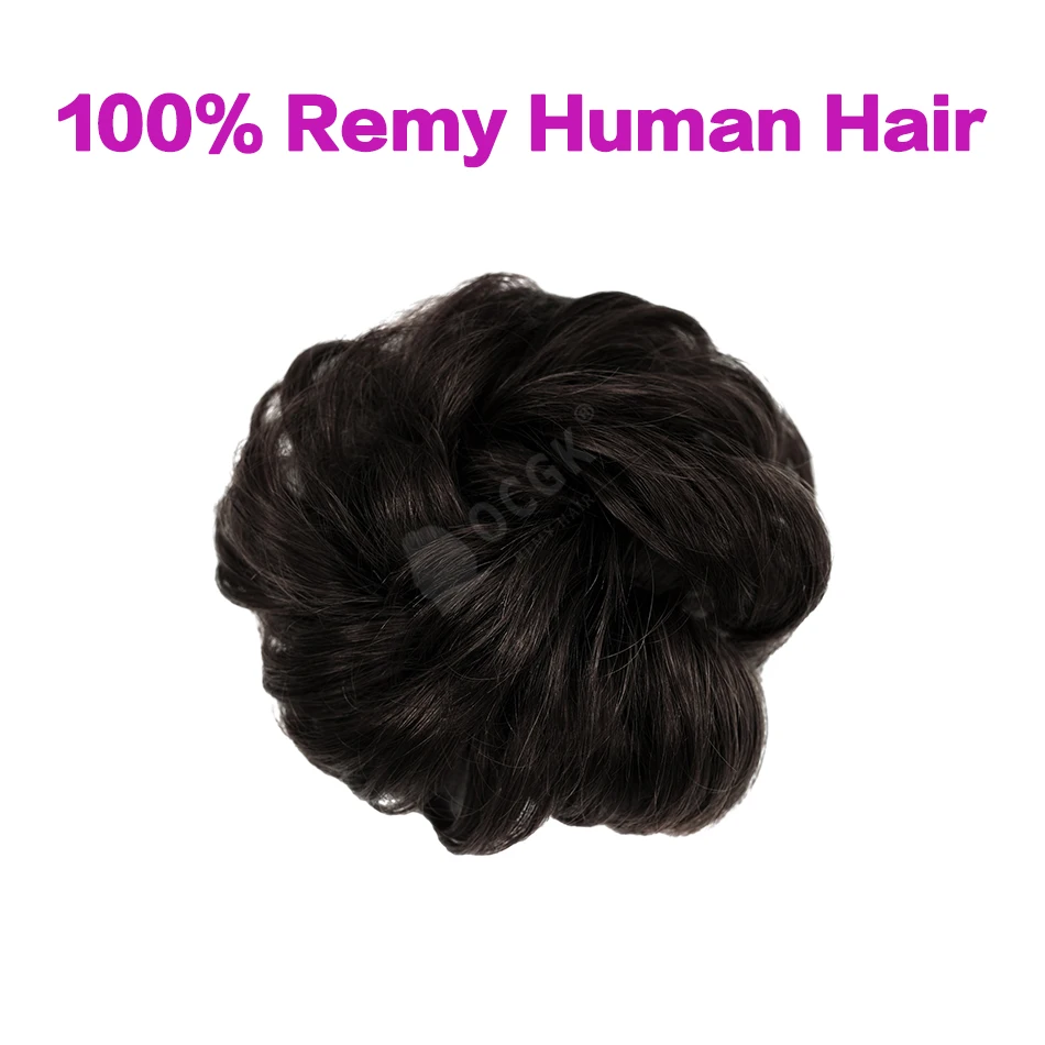 100% Real Human Hair Bun Extensions Messy Curly Elastic Scrunchies Hairpieces Chignon Donut Updo Wholesale Supply