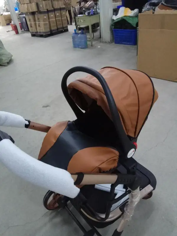 High Quality Luxury With Car Seat Stroller 3 In 1  Baby Pushchair Travel Beautiful Price Factory Wholesale