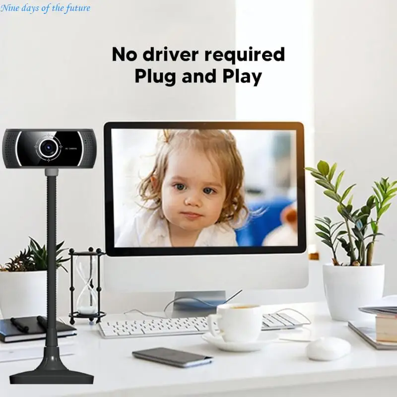 Alloy Base Rotatable USB Camera Autofocus Wedcam 720P Video For Remote Education Business Streaming E65A