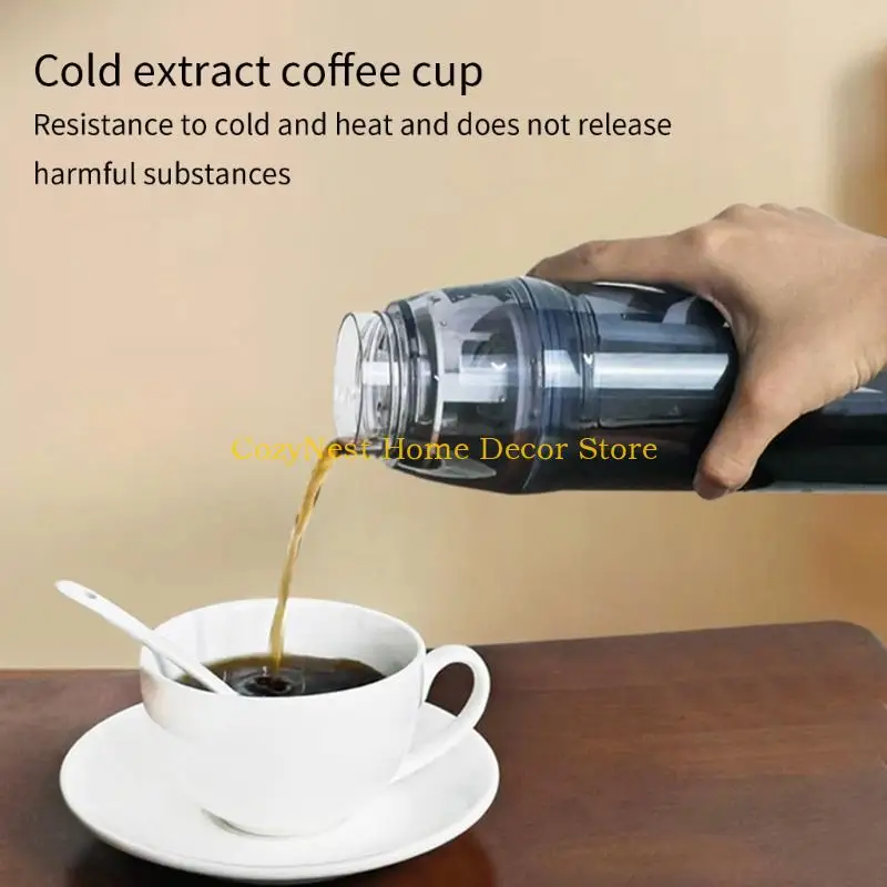 92MF Premium Cold Coffee Maker With Visible Marks Practical Glass Construction Quick Releases Filter System For Daily Brewing