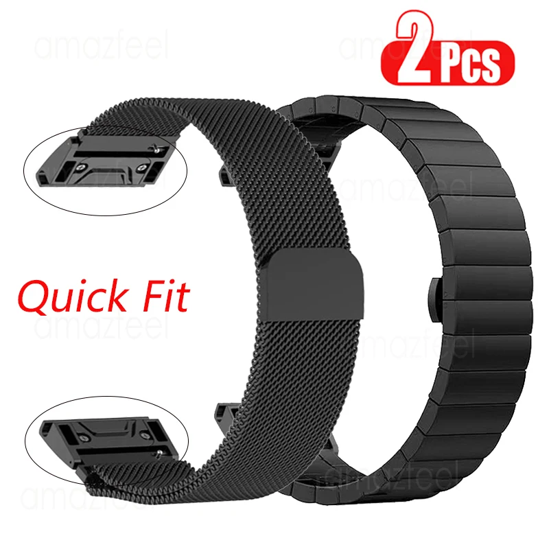 Bracelet en acier inoxydable pour Garmin Fenix, bracelet de montre, bracelet en métal QuickFit, bracelet pour Garmin Fenix 7 7S 7X 6 6X Pro 5 5X