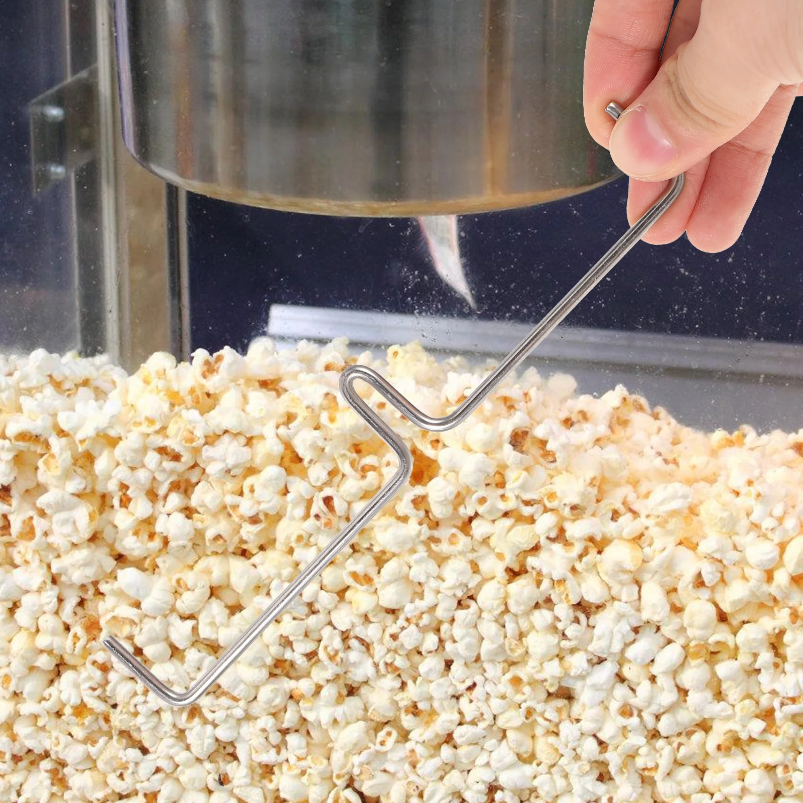 Popcorn Mixer Attachment Pot Cover Machine Mixing Rods Maker Stirring Iron Sticks