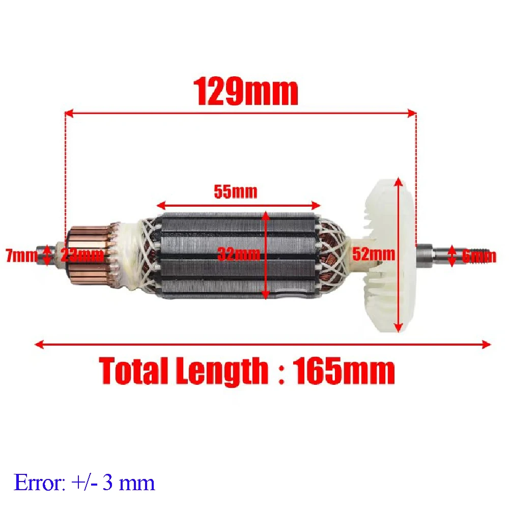 

Power Tool Parts AC 220V 240V Armature Rotor Anchor For MAKITA Angle Grinder 9556 9557 9558 9556NB 9556HN 9558NB 9558HN 510107-9