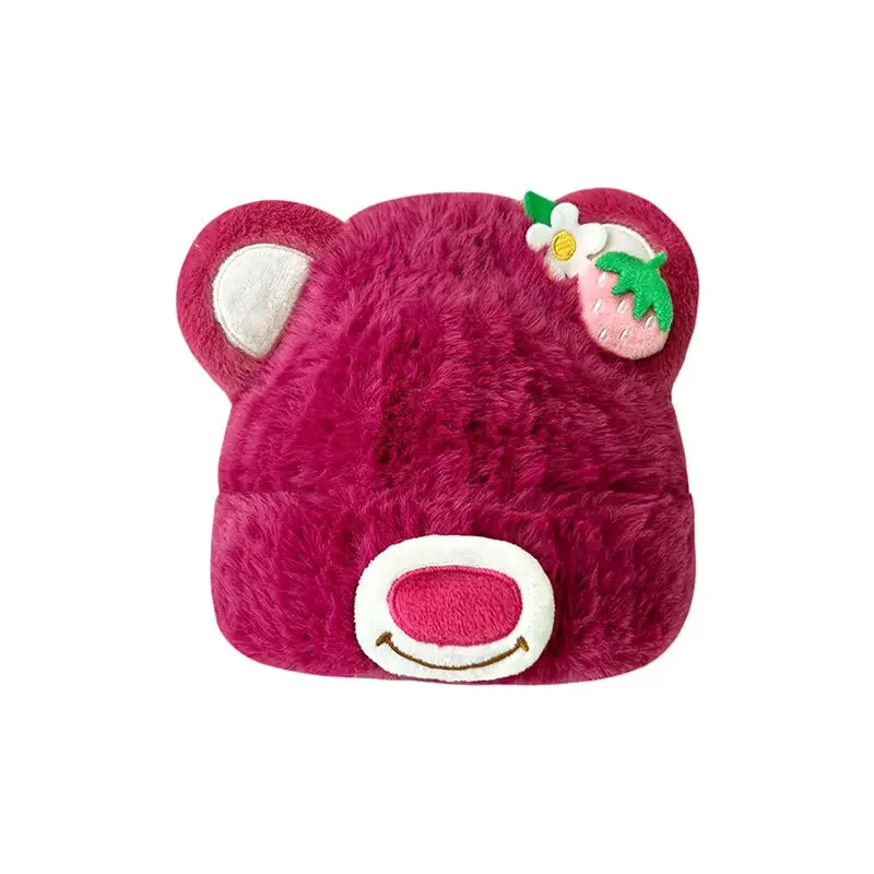 MINISO Toy Story Lotso-Chapeau de protection des oreilles pour enfant, doux pour la peau, en peluche, double boule épaisse, résistant au froid