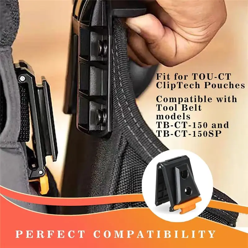 AS63-For TOU-CT-150 TB-CT-150SP For TOU-CT Models Cliptech Pouches Compatible 4-Pack For Tool Belt Clips