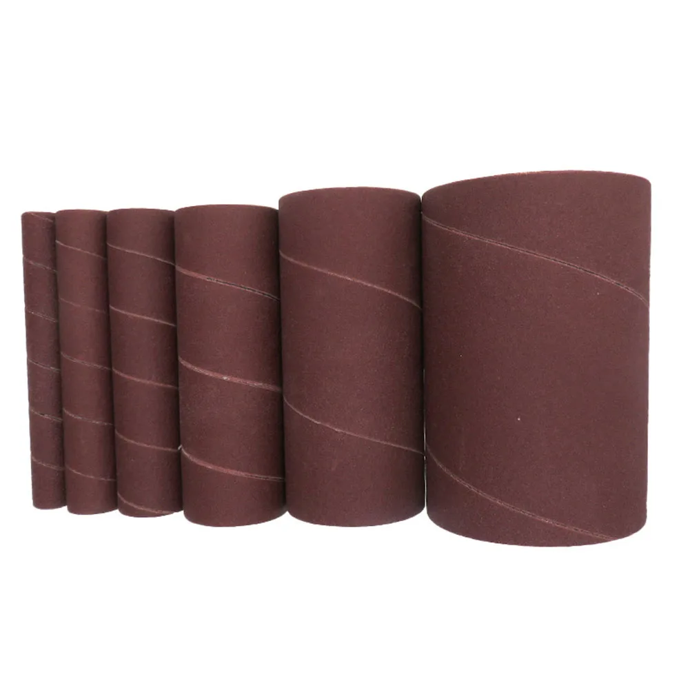 6pcs 4.5Inch Sanding Drum Sleeves Kit 240 Grit Alumina Sanding Paper Sleeve Sander Belt Metal Plastic Wood Jade Polishing