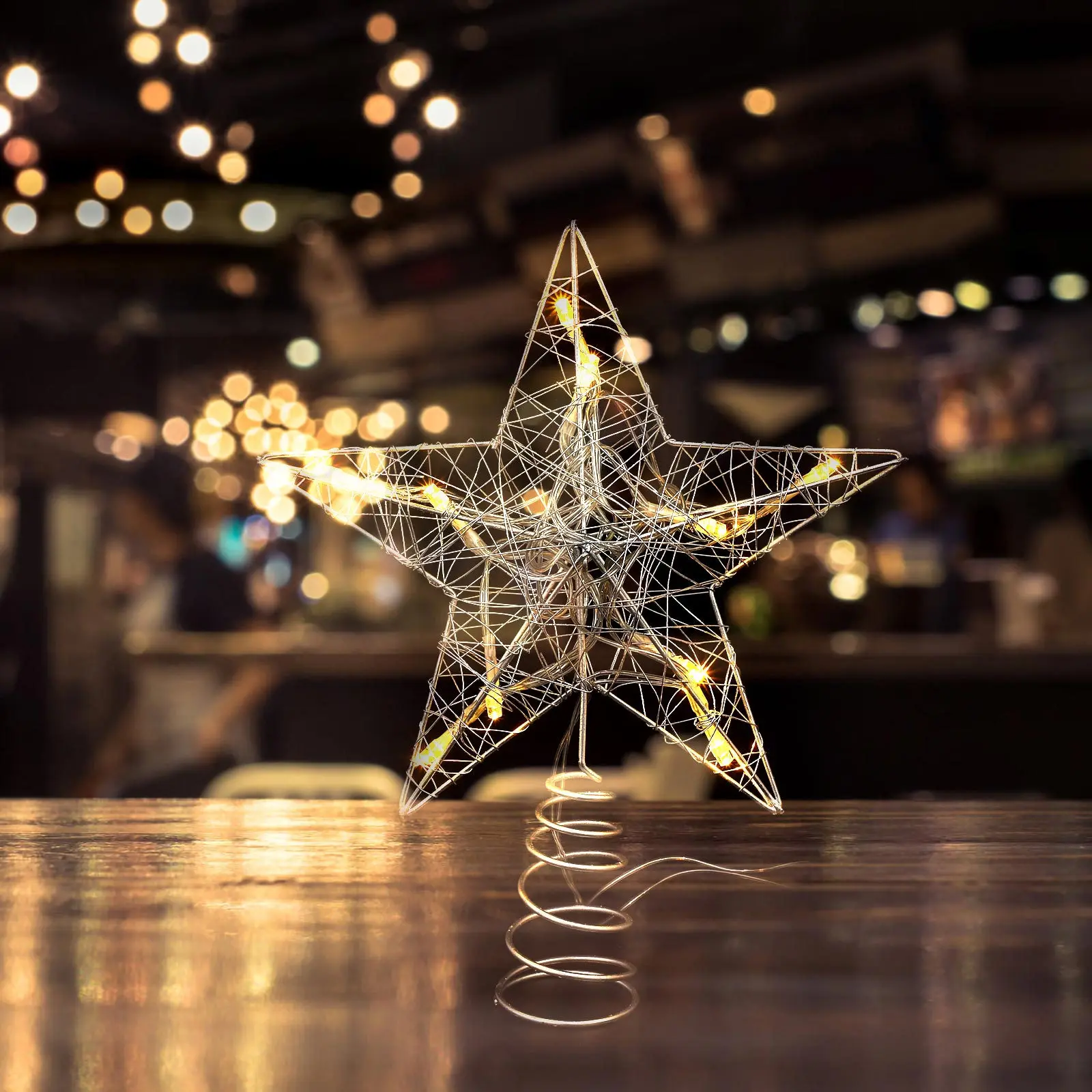 1 個発光 LED スタークリスマスツリートッパーエレガントな色明るいホリデーパーティーホームクリスマス装飾発光ツリートッパー