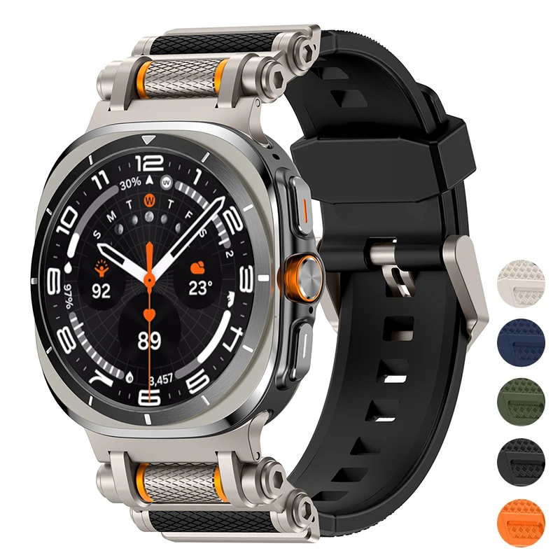 

Резиновый спортивный ремешок для Samsung Galaxy Watch 7 Ultra, 47 мм, силиконовый ремешок, браслет для Galaxy Watch Ultra 2025, сменные аксессуары