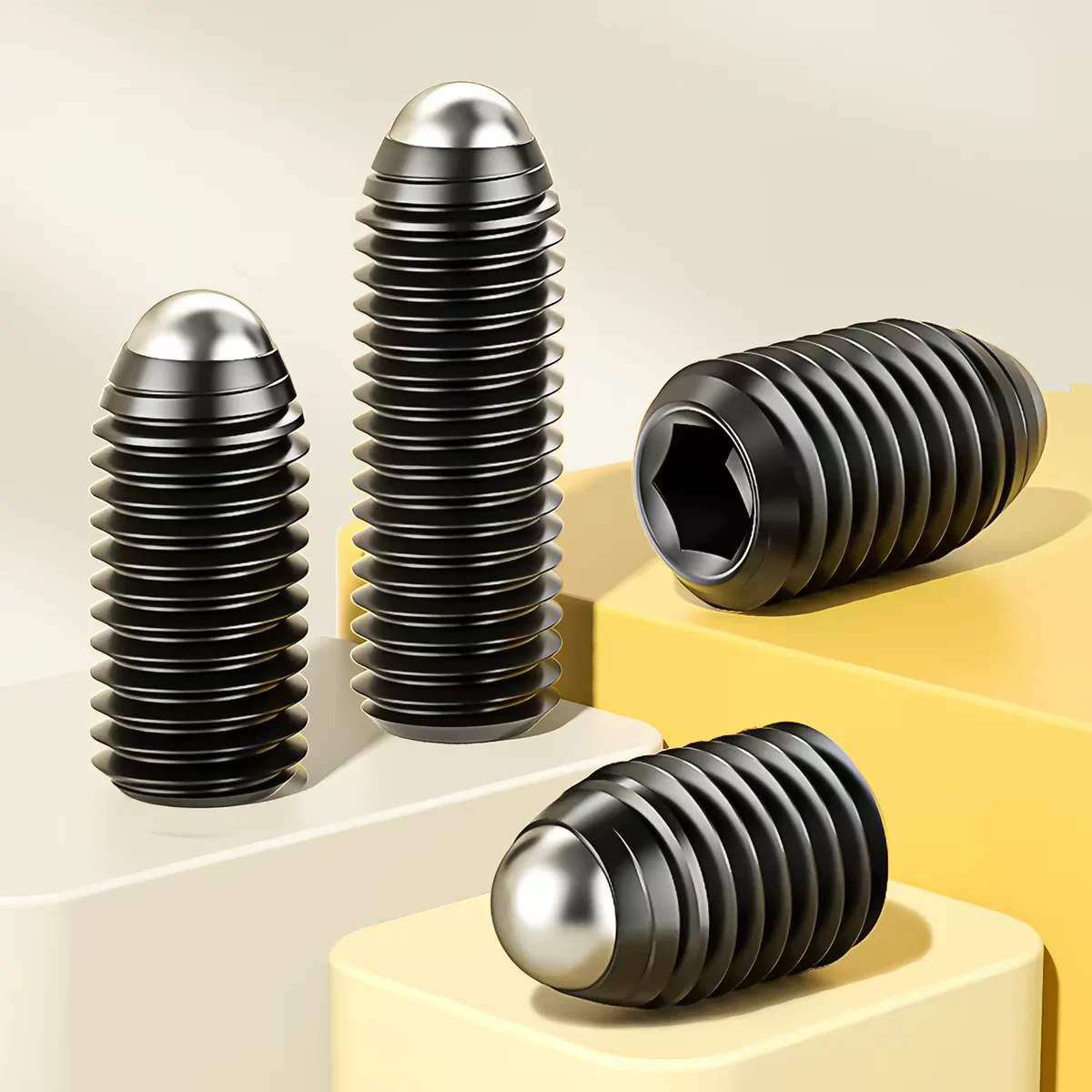 Hex Socket Set Screw Grub Screw 1/4 5/16 3/8 1/2 UNC 3/16 BSW Grade 12.9 Alloy Steel Headless with Spring Ball Plunger