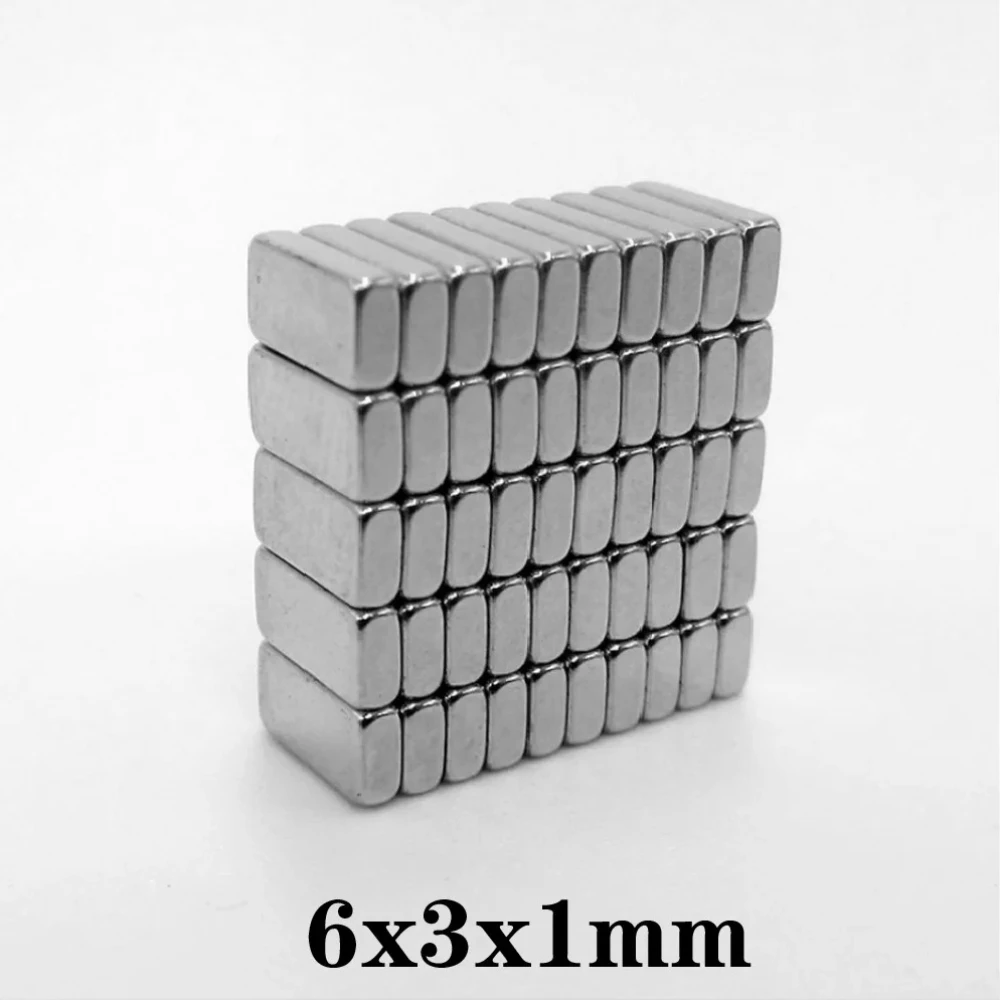 6x3x1 mm Powerful Magnets 6mmX3mm Sheet Permanent Magnet 6x3x1mm Thin Neodymium Magnetic Super Strong Magnet 6*3*1 mm