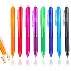 8 Colors 0.7mm Magic Retractable Erasable Pen Gel Pen Set Erasable Refill Rod Office School Writing Tool Press Button Handle