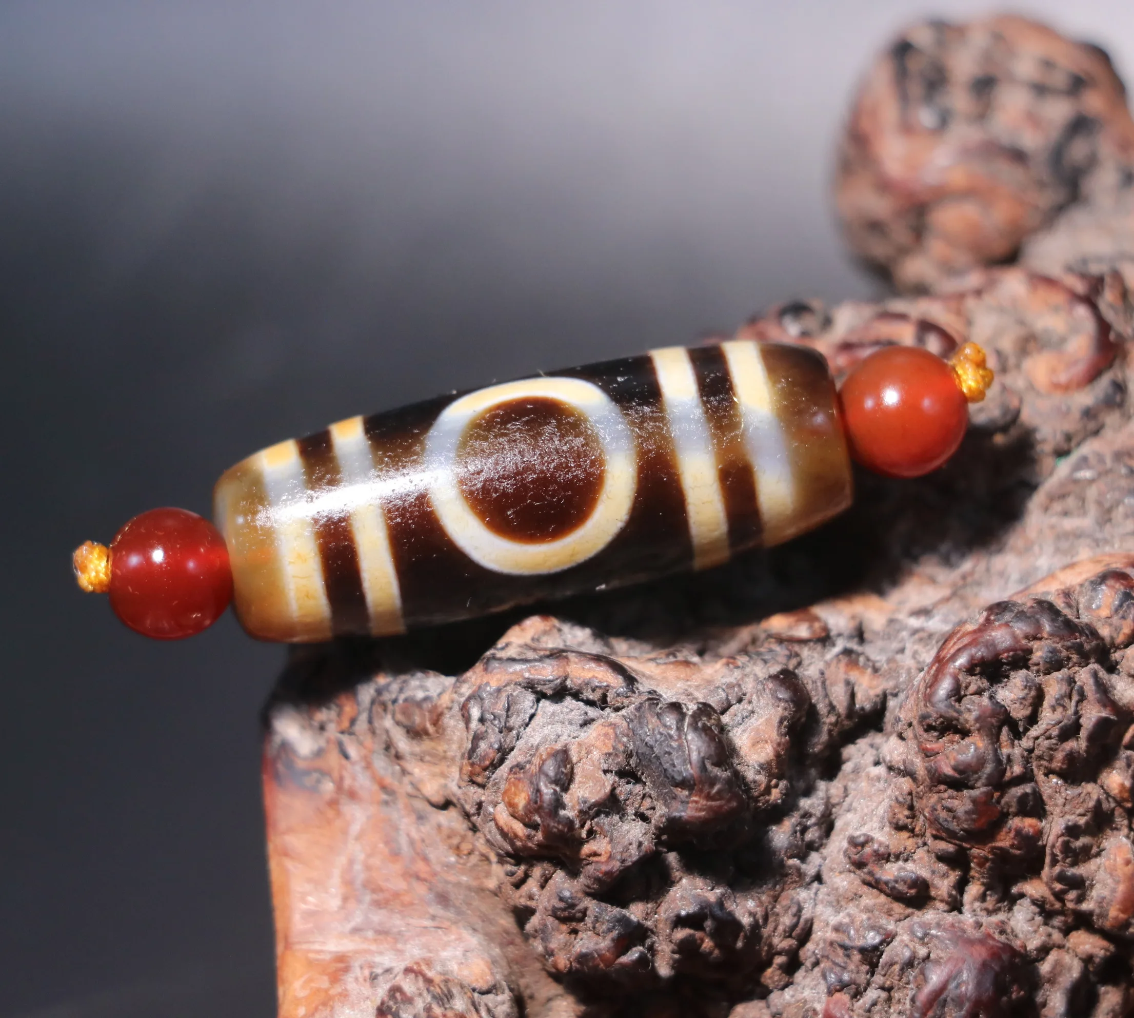 Power Energy Tibetan Old Agate Heaven&Earth Harmonious Symbol dZi Bead Amulet Fit For Bracelet Top Quality BGD0713A17