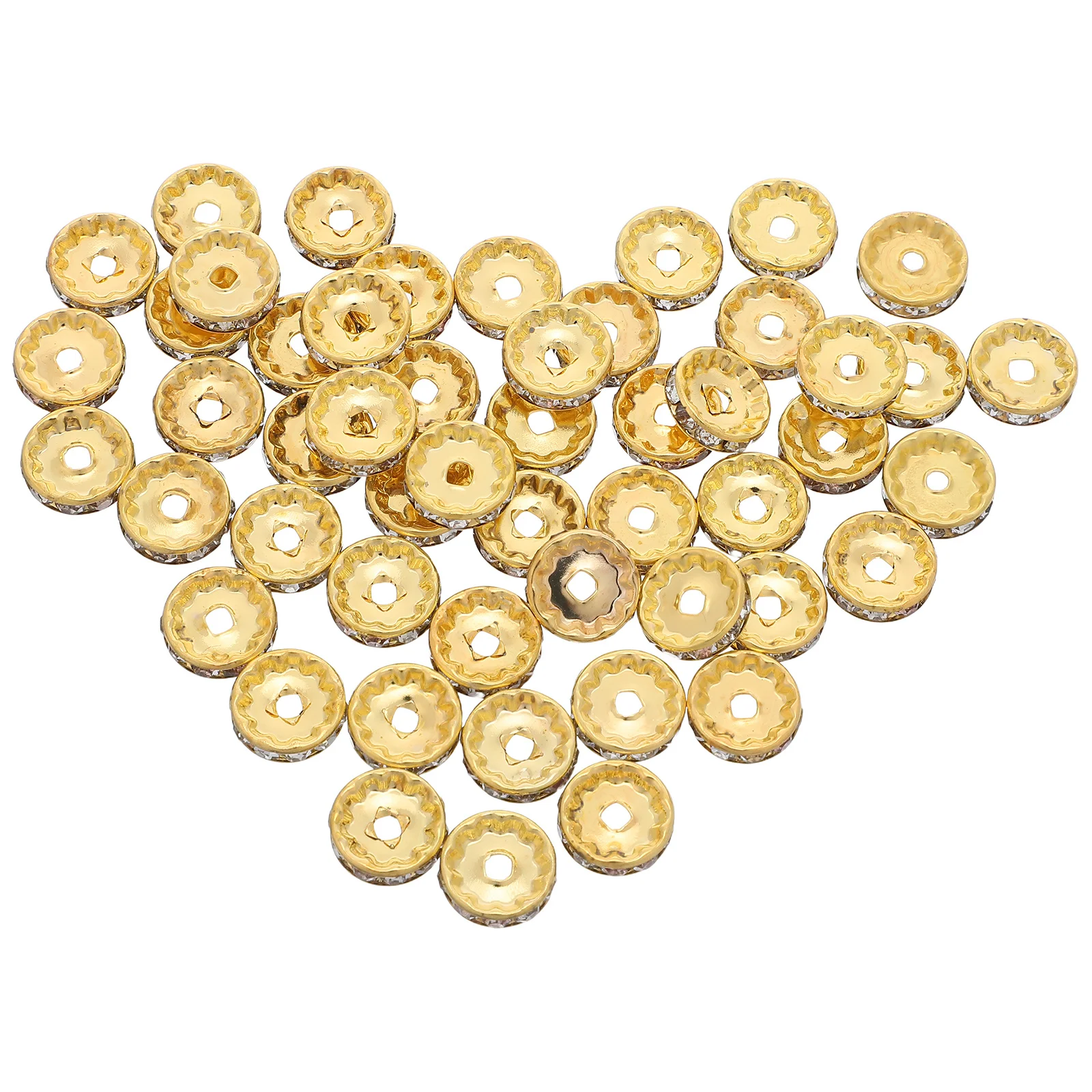 100 szt. Duże metalowe koraliki dystansowe z kryształkami, koraliki rondelle do wyrobu biżuterii, bransoletek i rękodzieła z długopisów.