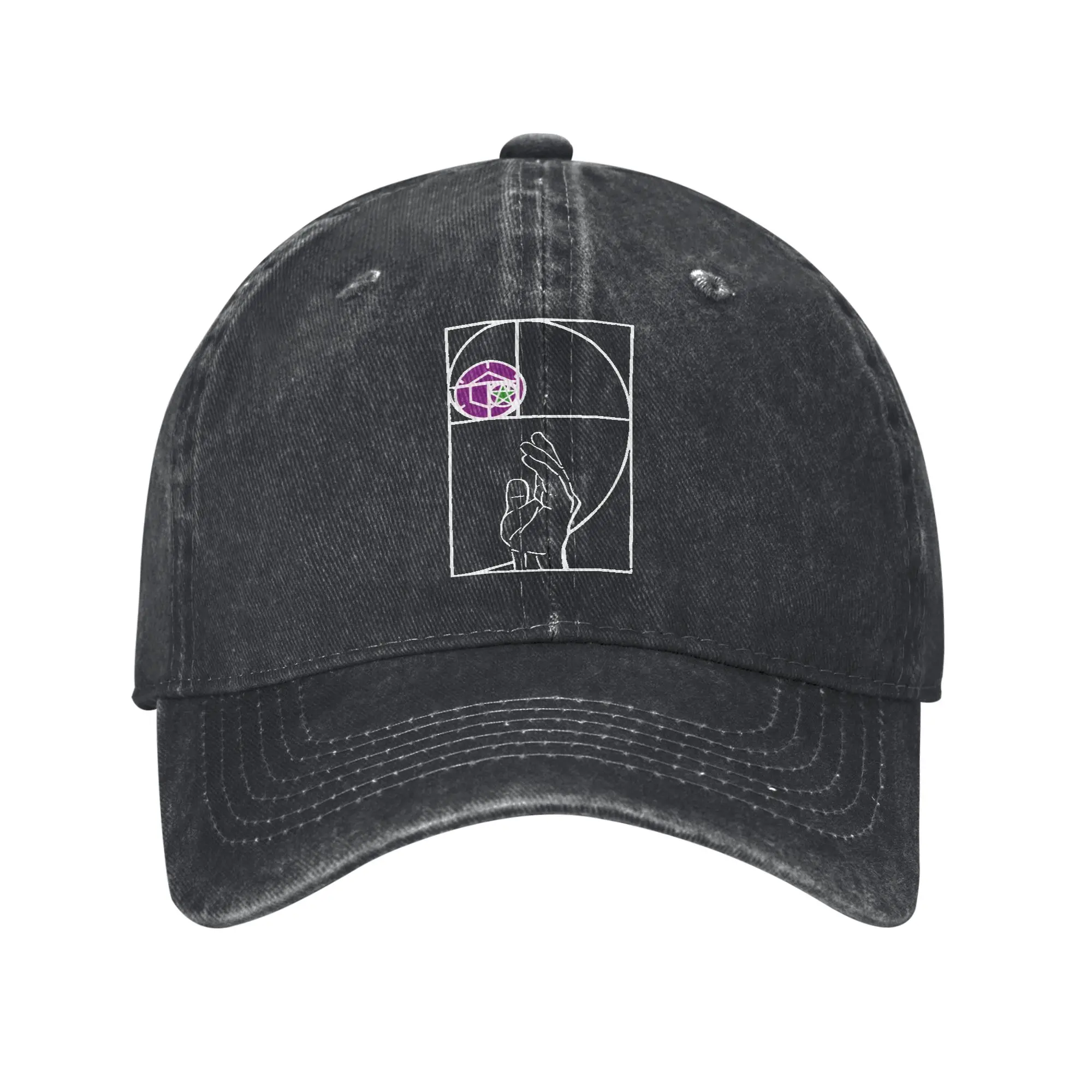 Vintage Golden Ratio Fibonacci Spiral Baseball Cap Unisex  Distressed Denim Snapback Cap Geek Math  Summer Adjustable Hats Cap