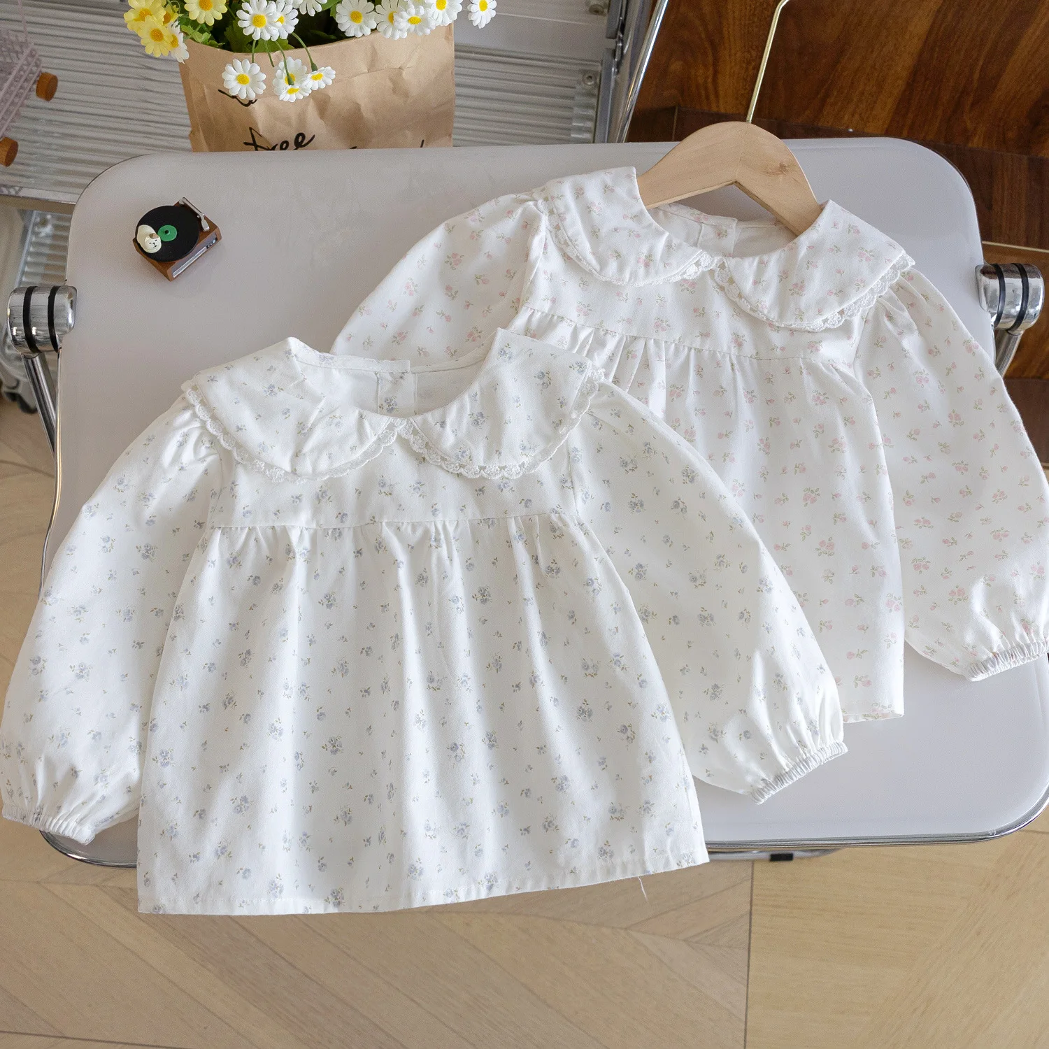 

Little Girl Mori Shirt 2025 Autumn New Sweet Floral Small Fresh Doll Shirt Baby Outerwear Top Casual Simple Comfort