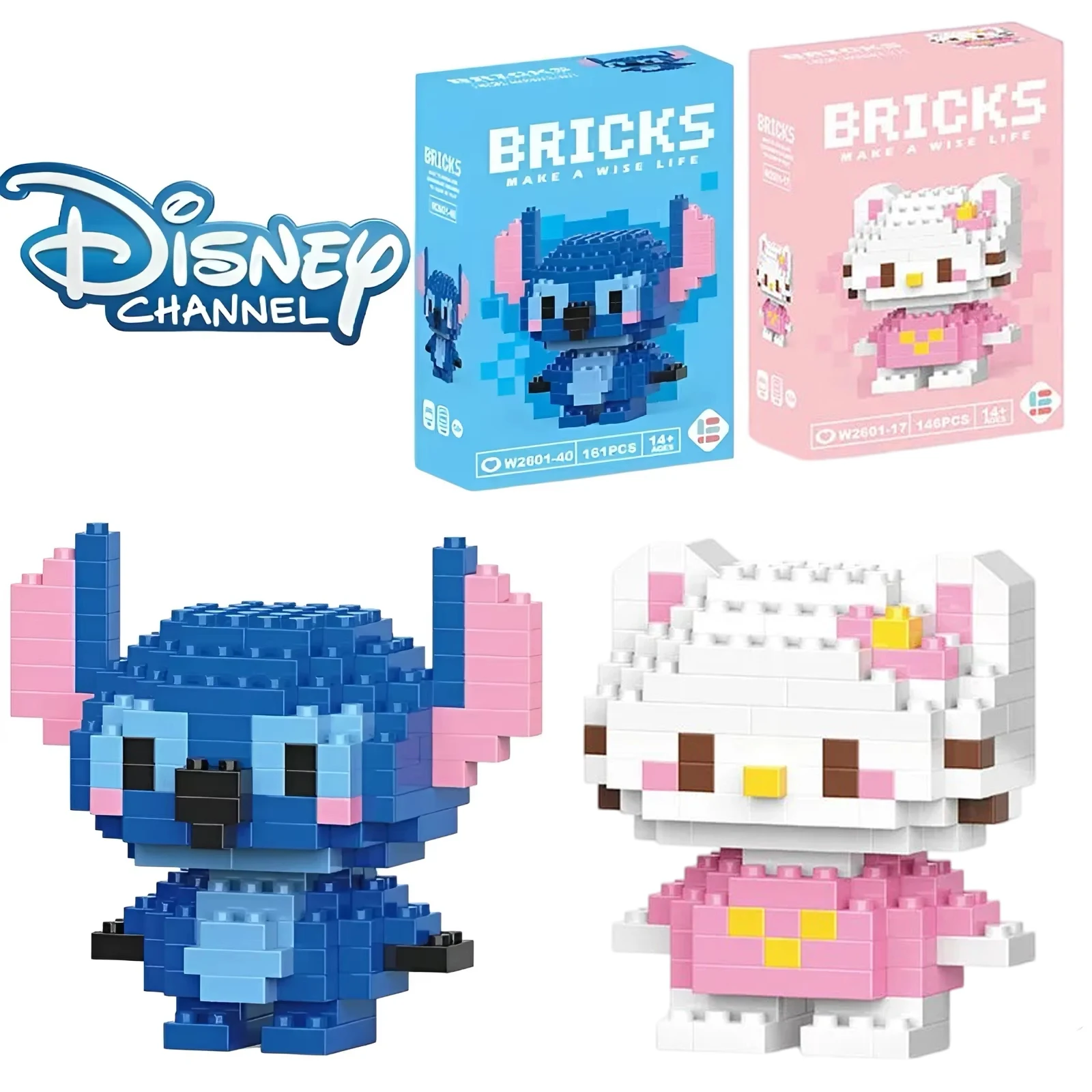 דיסני לילו סטיץ' צעצוע סנריו קורומי אבני בניין דיסני הלו קיטי דמות מצוירת צעצוע לילדים מתנות יום הולדת