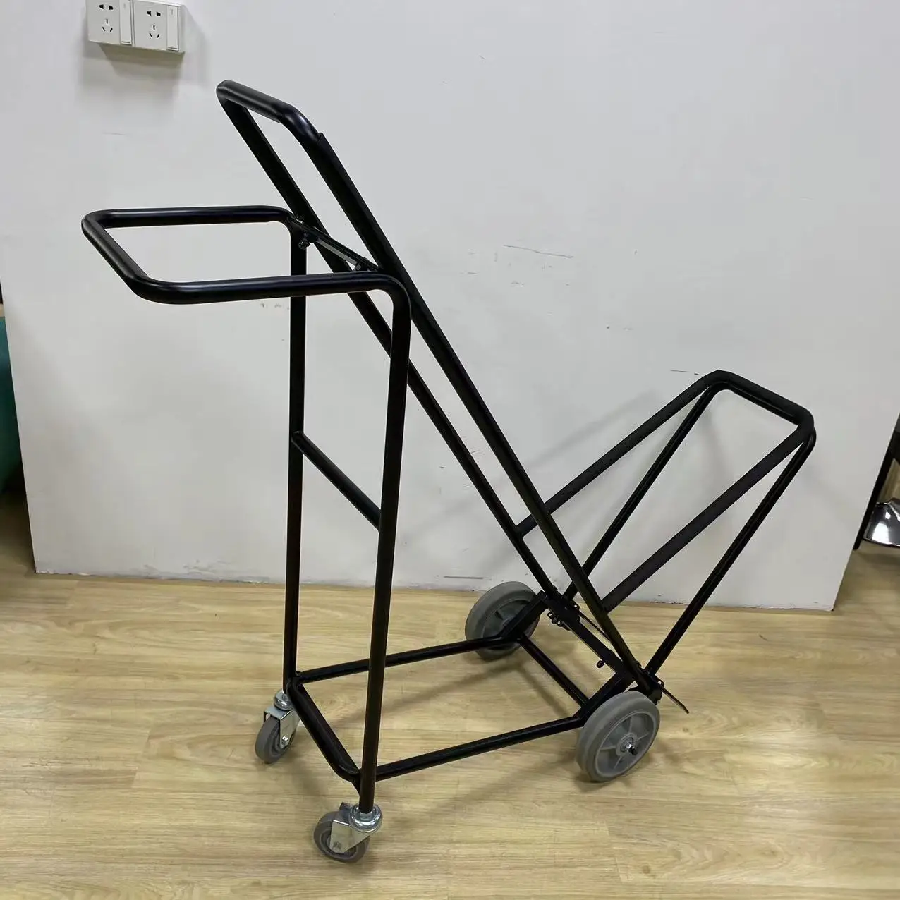 Disassemble hotel stacked banquet chair metal trolley with wheelchair trolley