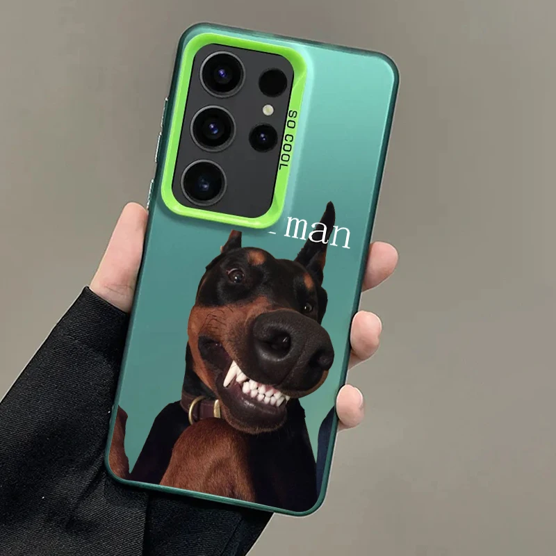 Aloof Doberman Pinscher For Samsung Galaxy A71A15 A52 A34 A54 A33 A21S 4G 5G Fashion Colorful Silver Phone Case