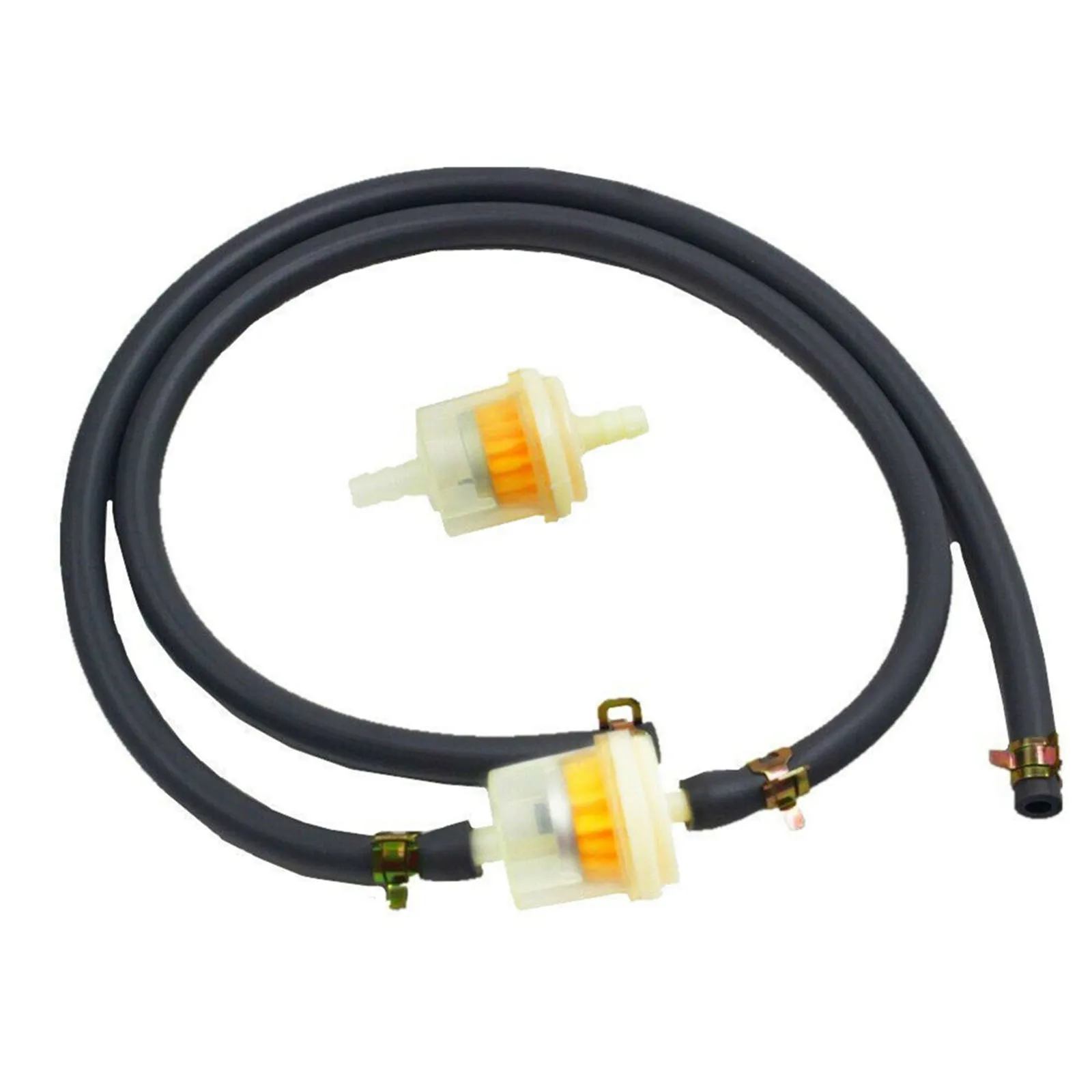 2 Pack Fuel Filter and Hose Line for Small Engines Replaces 691035 395051R 499742 Includes 4 Clamps for Secure Connection