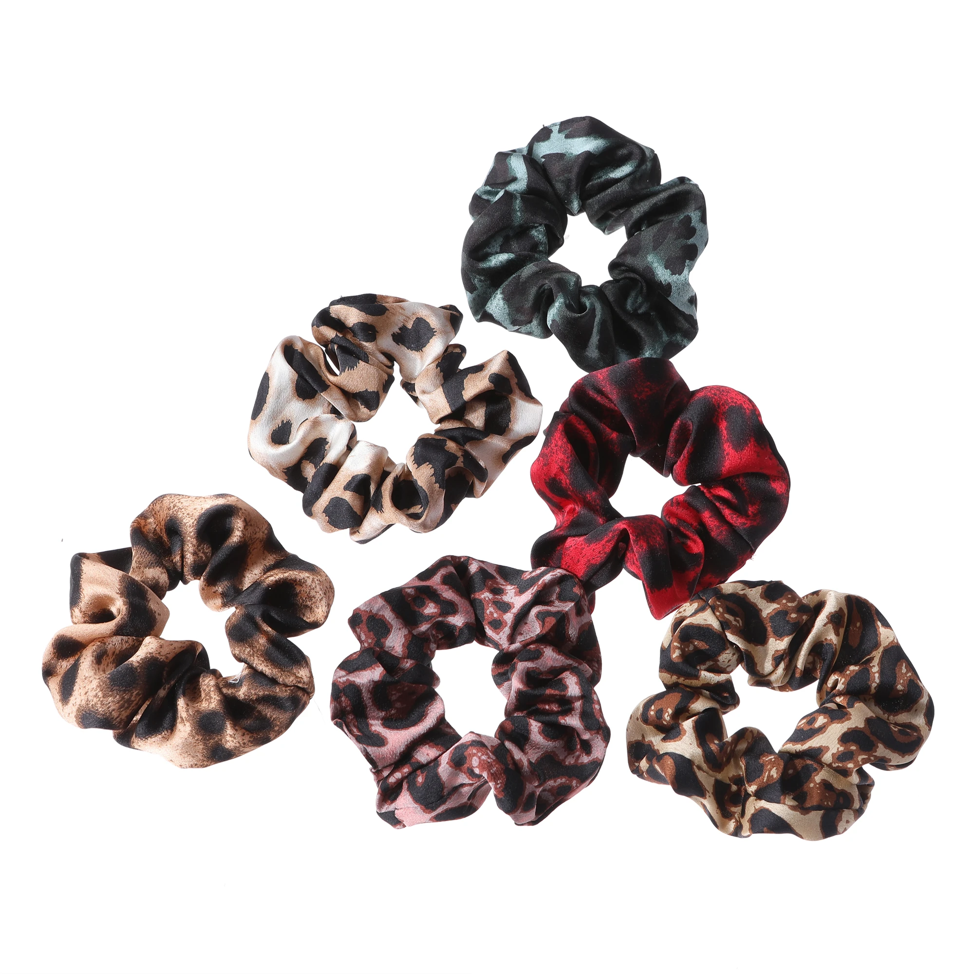 1/6 قطعة ليوبارد طباعة Scrunchies الشعر التعادل حبل شريط مرن ذيل حصان حامل النساء اكسسوارات لطيف حفلة موضة هدية