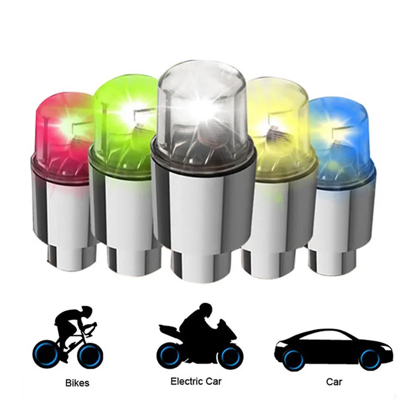 

Bicycle Bike Mountain Road Leds Lights Tire Valve Cap Wheel Spokes Flashlight Car Motorcycle Riding Warning Light Bike Accessory